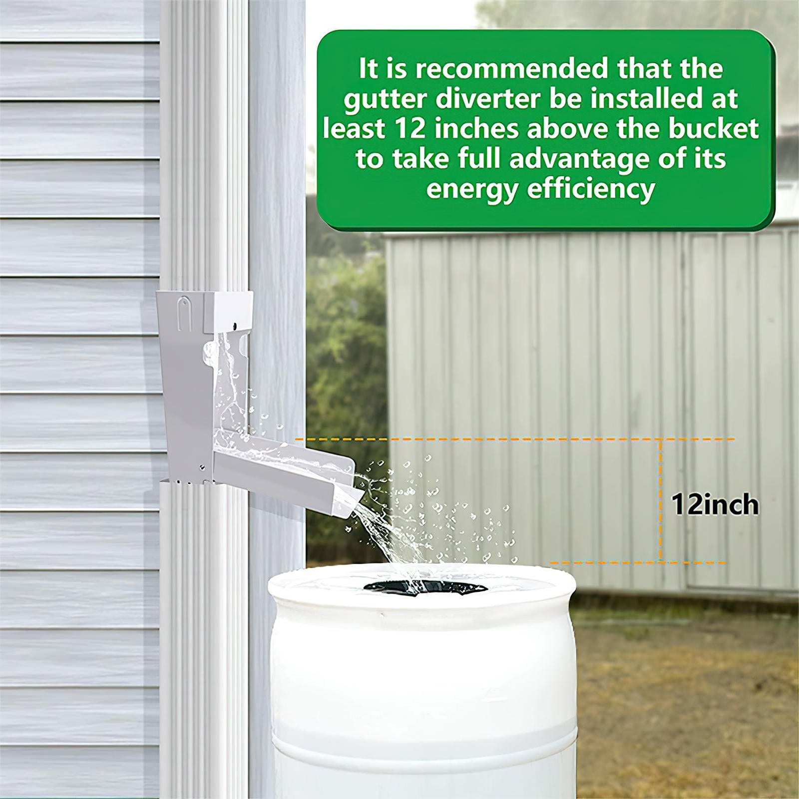 AURARMLET 1Pack Garden Rainwater Diverter with Metal Material for Water Conservation Purposes
