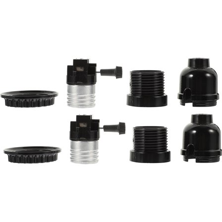 E26 E27 Light Socket,8-Pack Black Edison Retro Pendant lamp Holder, E26 E27 Plastic Standard Screw-in Socket Maximum Wattage 250W Heat Resistant Up to 200℃ Fire Resistant