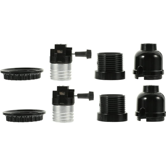 E26 E27 Light Socket,8-Pack Black Edison Retro Pendant lamp Holder, E26 E27 Plastic Standard Screw-in Socket Maximum Wattage 250W Heat Resistant Up to 200℃ Fire Resistant