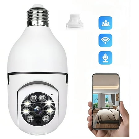 

Wireless WiFi Light Bulb Camera Security Camera 1080p WiFi Smart 360 Surveillance Camera for Indoor and Outdoor
