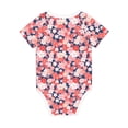 thumbnail image 2 of Daiia Japanese Cherry Blossoms Printed Unisex-Baby Short Sleeve Onesies Bodysuits Baby Climbing Clothes Soft and Comfortable Romper with Expandable Shoulder Design-12 Months, 2 of 8