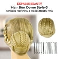 thumbnail image 4 of Express Beauty Synthetic Chignon Hair Piece Updo Braided Hair Bun Dome Wig Clip In Hair Buns Extensions for Women with 10pcs Hair Buddy Pins - (Hair Bun Dome Style 3) (1B/30 Off Black / Auburn), 4 of 5