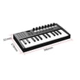 thumbnail image 2 of Riwcyla 25 Key MIDI Keyboard Controller Professional Electronic Audio Intelligent Portable Arranging Pad Keyboard Piano Lightweight USB 5V/1A Type,C OLED Display Assignable Knobs Buttons, 2 of 6