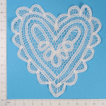 - Expo Int'l Battenburg Heart Doily - White - 12