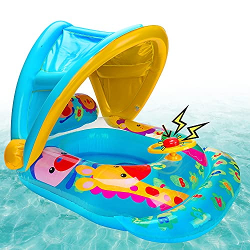Baby Pool Floats with Removable Canopy Summer Toddlers Outdoor Toys Inflatable Swim Pool