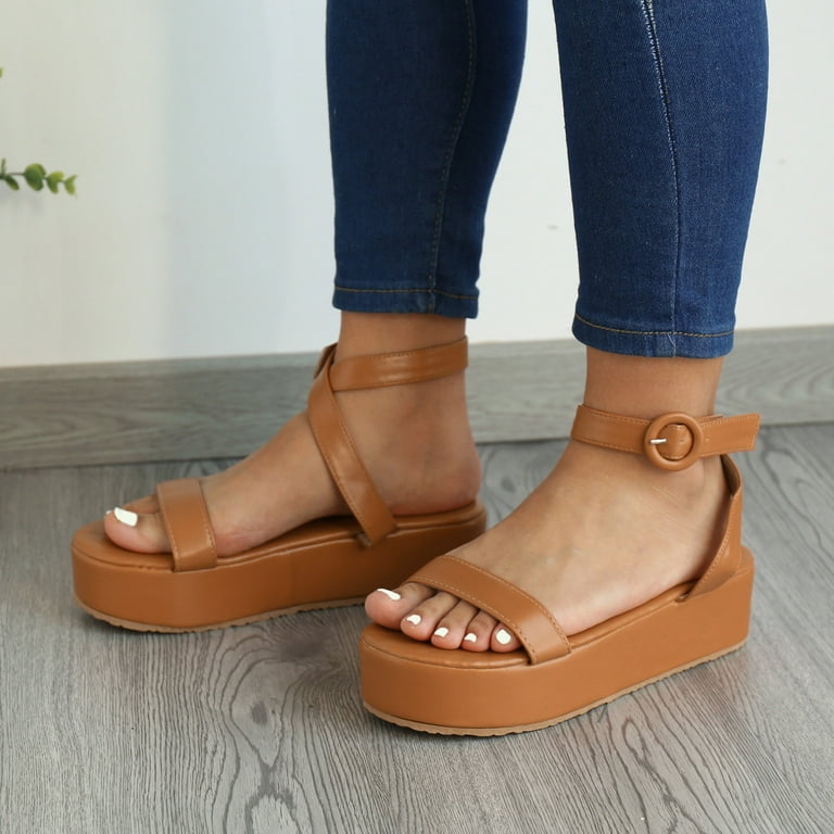 adviicd Wedge Sandals for Women Report Sandals for Women Ladies Fashion Summer Snakeskin Open Toe Buckle Wedge Platform Sandals Women s Sandals