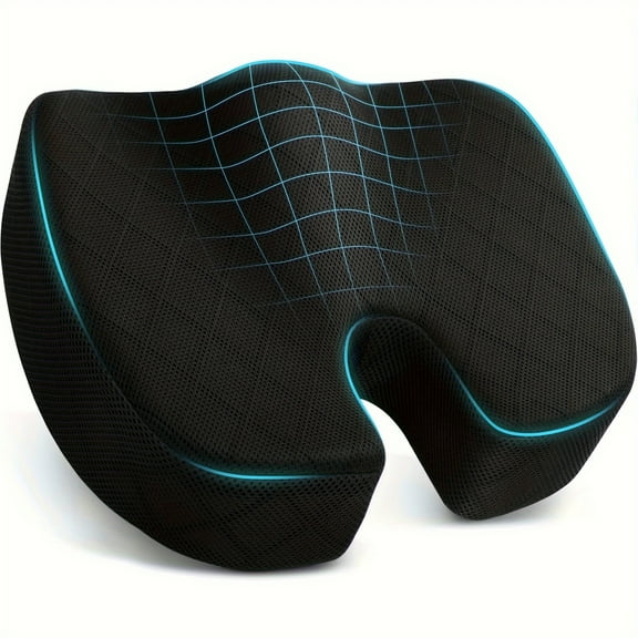 Comfortable Memory Sponge Seat Pad, Suitable for Office Chairs And Car Wheelchairs, Non-Slip Base, U-Shaped Design, 18-Inch X14-Inch X3-Inch, Durable Polyester Fiber