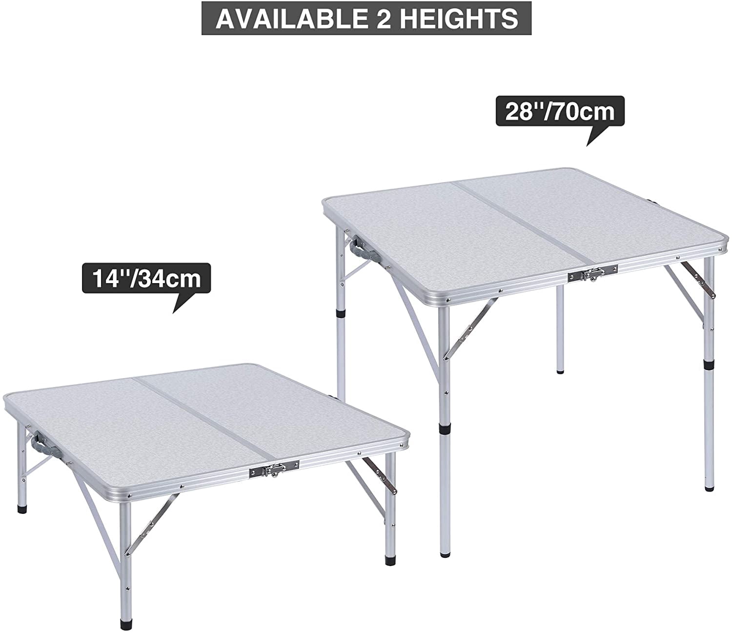 Lineslife 32" Square Folding Card Table, Lightweight Portable Fold in Half Small Card Tables for Adults Indoor Outdoor Use, White
