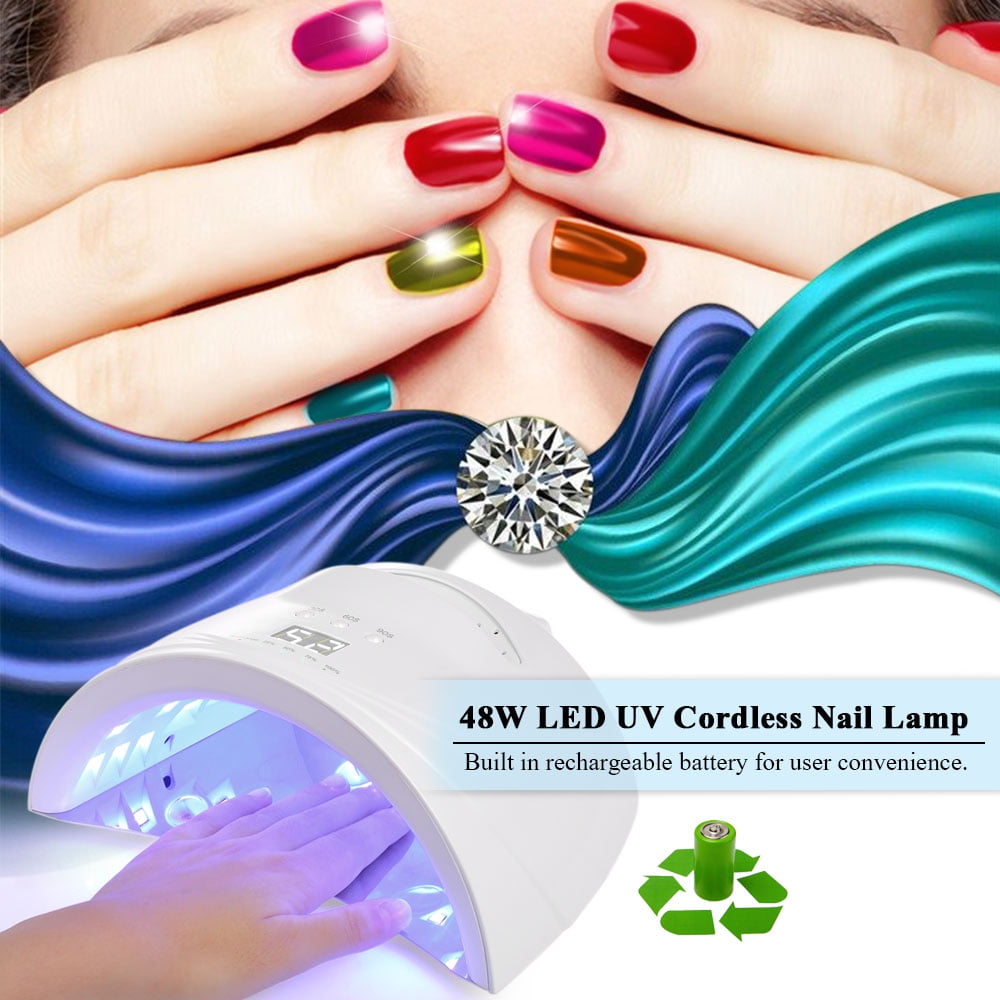 MIXFEER LED UV Cordless Nail Lamp Rechargeable Nail Gel Dryer Machine LED Nail Lamp Fingernails Toenails Curing Equipment Nail Art Tool