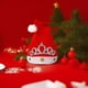 thumbnail image 4 of Sombrero de Navidad de Corona de Terciopelo Rojo - Sombrero festivo para fiestas de 11,02x14,96 pulgadas para adultos, tela sin tejed, repisa y decoración para estanterías, 4 of 5