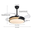 thumbnail image 4 of 42 inch LED Ceiling Fan Light Lamp 6 Speed Round Fan Ceiling Mounted Chandelier W/ Remote Control,3000K-6000K,4 Blades Ceiling Light, 4 of 22
