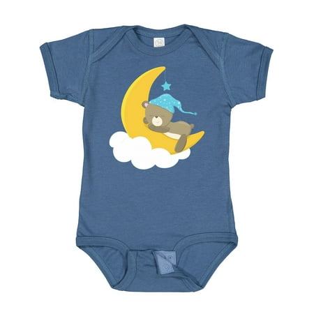 

Inktastic Sleeping Bear Little Bear Bear on the Moon Gift Baby Boy Bodysuit