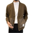 thumbnail image 5 of Maoxin Men's Coats Fashionable Men's Long Sleeved Casual Solid Color Knitted Sweater Jacket Coffee 3XL, 5 of 5