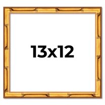 13x12 Frame Gold Bamboo Solid Wood Picture Frame | 1 Inch Moulding Width | Interior Frame Depth