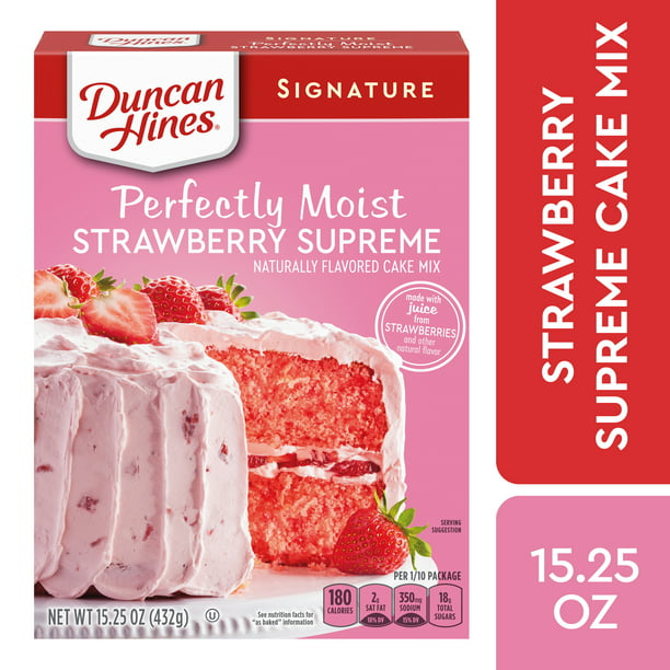 Duncan Hines Signature Perfectly Moist Strawberry Supreme Cake Mix, 15. ...