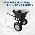 thumbnail image 2 of Heavy-Duty Tow Behind Spreader, 110 lb Capacity Fertilizer & Seed Spreader with 12" Pneumatic Tires, Hopper Cover, Universal Hitch for Lawn and Garden, 2 of 8