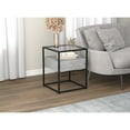thumbnail image 2 of Safdie & Co. 17"L 1-Drawer Glass Top Black Metal Accent Table in Dark Cement, 2 of 4