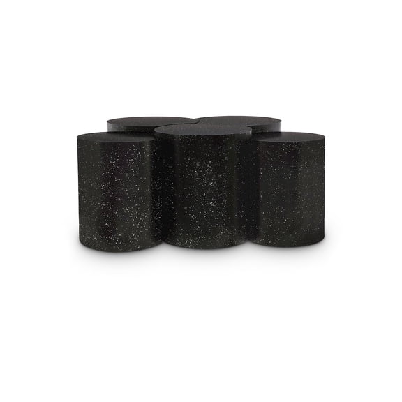 Meridian Furniture Dimple 5 Piece Black Terrazzo Pattern Iron Metal Coffee Table