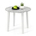 thumbnail image 1 of Gymax 35''  Kitchen Table Round Dining Table w/ Marble-textured Veneer Tabletop White, 1 of 10