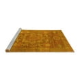 thumbnail image 2 of Ahgly Company Machine Washable Indoor Round Oriental Yellow Modern Area Rugs, 6' Round, 2 of 4