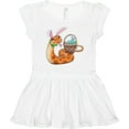 thumbnail image 3 of Inktastic Easter Cute Snake with Basket and Bunny Ears Girls Toddler Dress, 3 of 5