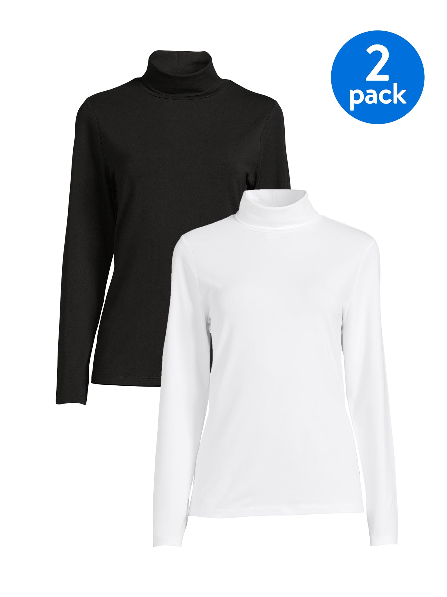 Time and Tru Women's Turtleneck, 2 Pack - Walmart.com