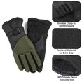 thumbnail image 4 of 1 Pair of Adult One Size Two Tone Insulated Waterproof Windproof Cold Winter Weather Gloves for Snow, Wind, Rain, Hail, Freezing Temperatures and Harsh Climates in Forest Green and Black, 4 of 6