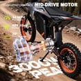 thumbnail image 4 of Freeboy Y88 Electric Bike for Teens&Adults,Peak 3000W mid-drive motor,34mph top speed,48V 30Ah Battary,14"/12" Off-Road Tire Ebike,Dual Hydraulic Brakes, Full Suspension UL2849, 4 of 11