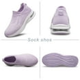 thumbnail image 6 of YHOON Girls Sock Shoes Kids Sneakers Slip on Walking Tennis Running Shoes Light Purple Big Kid Size 4, 6 of 7