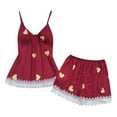 thumbnail image 1 of Gibobby Pijamas victoriano Mujeres Casual Cómodo Soild Color Love Print Halter Chaleco Pijama Shorts Traje (Rojo, L), 1 of 3