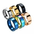 thumbnail image 5 of GKNET Stainless Steel Bridal Wedding Ring Fashion Party Delicate Jewelry For Women Men-20# 6mm Black Roman numerals-7, 5 of 9