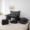 thumbnail image 6 of Manfei Cute Bowtie 7pcs Queen Bedding,Ribbon Bow Bedding Comforter Set Queen,Black Reversible, 6 of 7