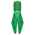 thumbnail image 3 of Aislor Men Character Arabian Prince Vest Outfits Open Front Waistcoat Top With Harem Pants Set Green XL, 3 of 7