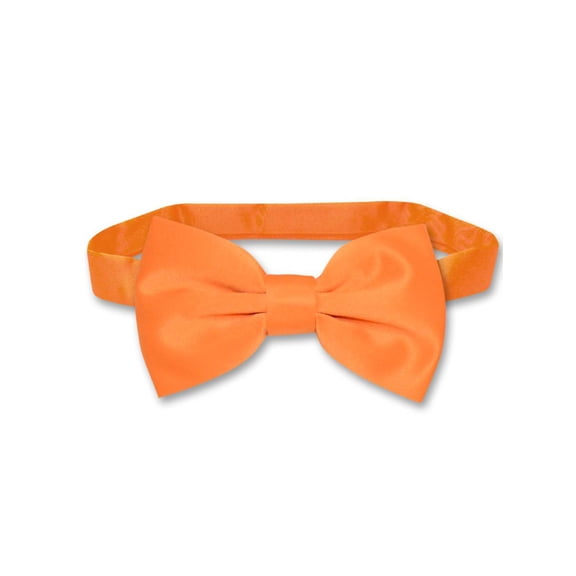 Vesuvio Napoli BOWTIE Solid ORANGE Color Men's Bow Tie for Tuxedo or Suit