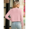 thumbnail image 5 of Chiclily Long Sleeve Cardigan Button Down Sweater for Women Casual Open Front Top, US Size Small in Pink, 5 of 6