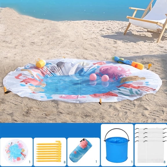 Portable Baby Beach Pool Sand Mat, Waterproof Lightweight Outdoor Blanket for Kids