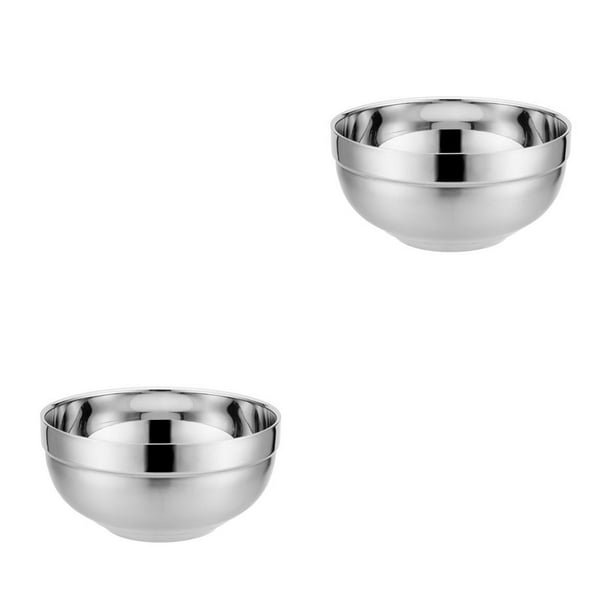 Cateissary Cuenco pequeño de acero inoxidable con aislamiento para el hogar de alta capacidad, seguro, exquisito y cómodo, cuencos de Metal para 14cm 2piezas
