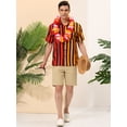 thumbnail image 3 of INSPIRE CHIC Camisas de rayas verticales para hombre Camisas informales de patchwork de verano con botones en contraste de colores Rojo amarillo L, 3 of 6