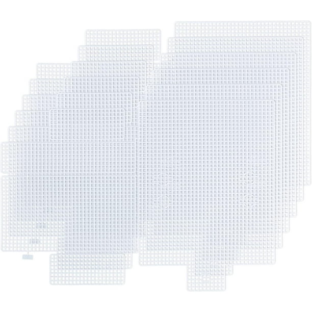 6 láminas de malla plástica irregulares para cubrir proyectos de tejido y ganchillo con hilo acrílico.