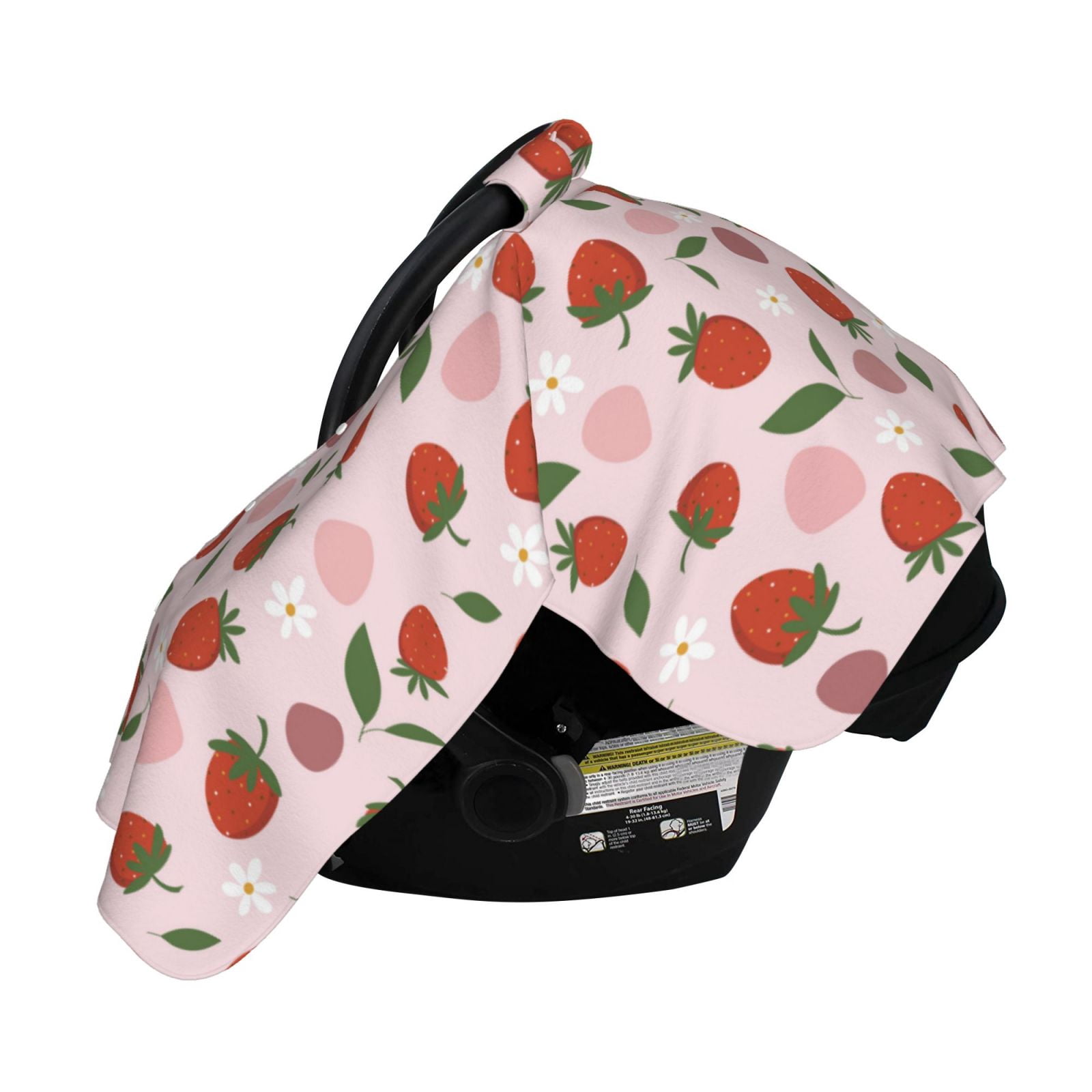 Naloa Floral Strawberr Baby Car Seat Cover, Breathable Baby Carrier Cover, Multiuse Baby Carrier Cover & Nursing Breastfeeding Cover