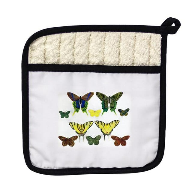 Betsy Drake PT028AP Green Butterflies Pot Holder