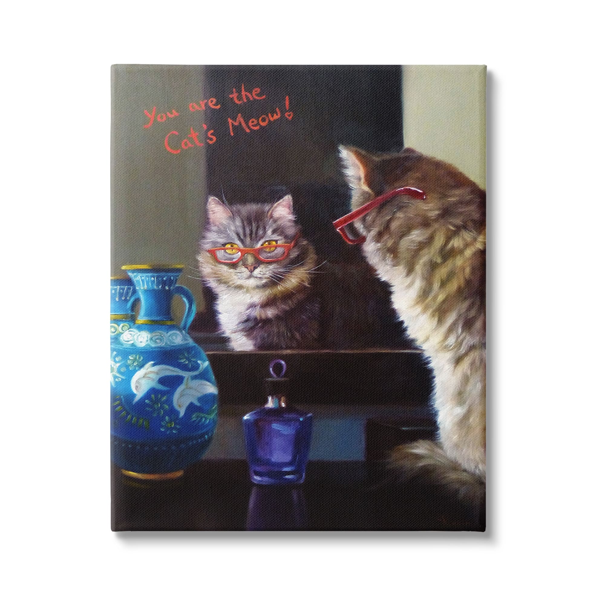 Stupell You Are The Cat's Meow Animal Mirror Animals & Insects Painting Gallery Wrapped Canvas Print Wall Art