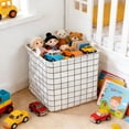 thumbnail image 4 of Simple Linen Foldable Laundry Hamper Basket, Breathable Storage Bin for Dirty Clothes in Bathroom or Bedroom, Decorative Organizer with Handles for Nursery Home Decor and Room Organization, 4 of 6