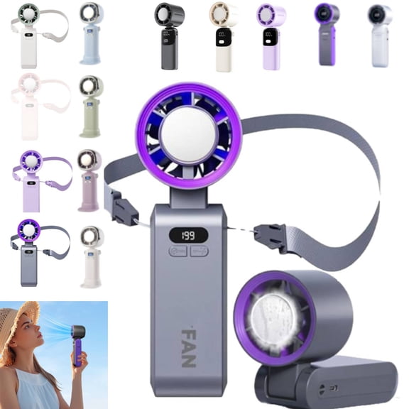 2026 Mini Handheld Fan with Cooling Air,Personal Portable Fan Adjustable Speeds,Mini Turbo Pocket Fan for Travel Outdoor Home Office,02-Purple