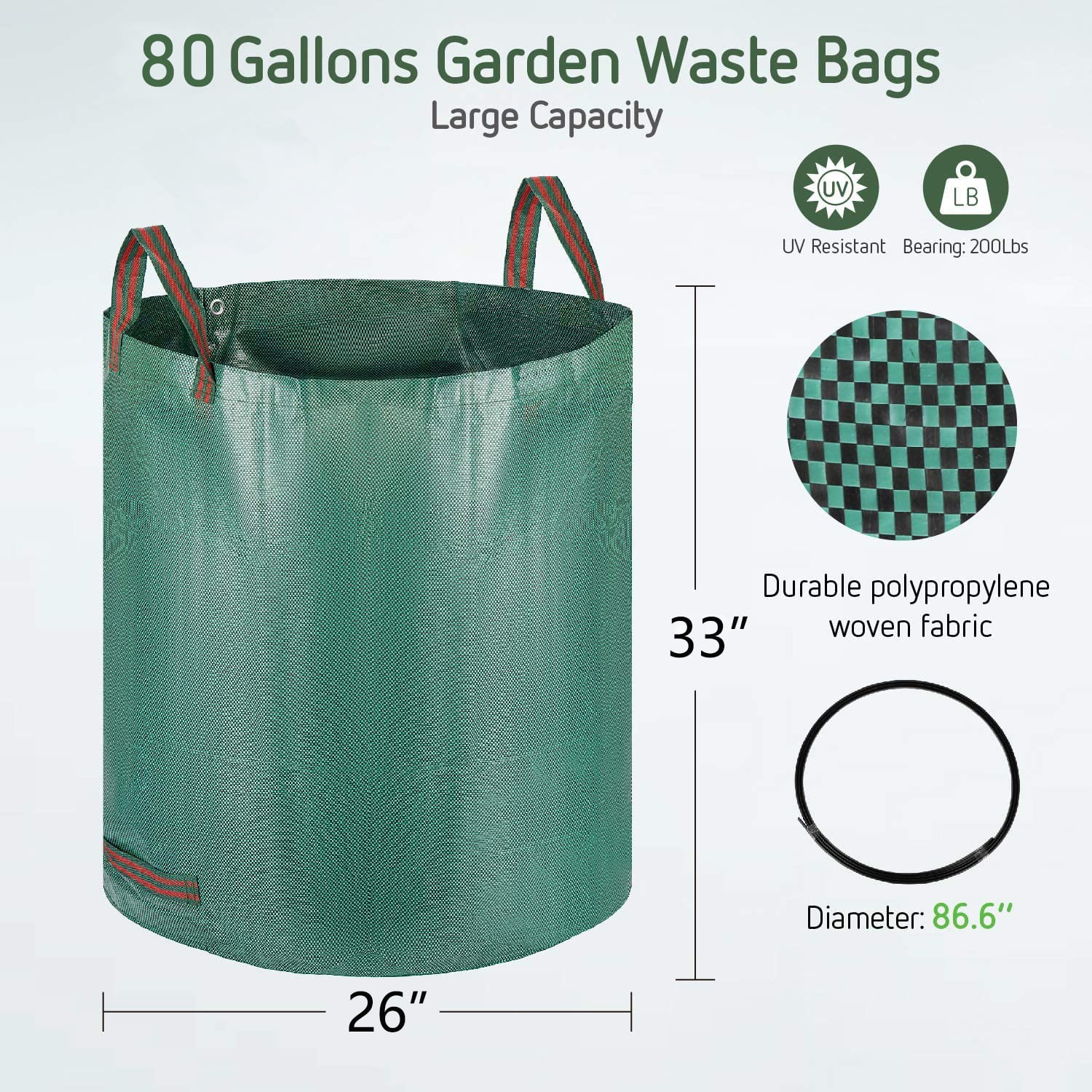 Leaf Storage Waste Bags, Large-sized Professional Lawn Garden Bag