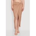 thumbnail image 3 of Women's Textured Knit Twist Front Asymmetrical Slit Skirt, 3 of 4