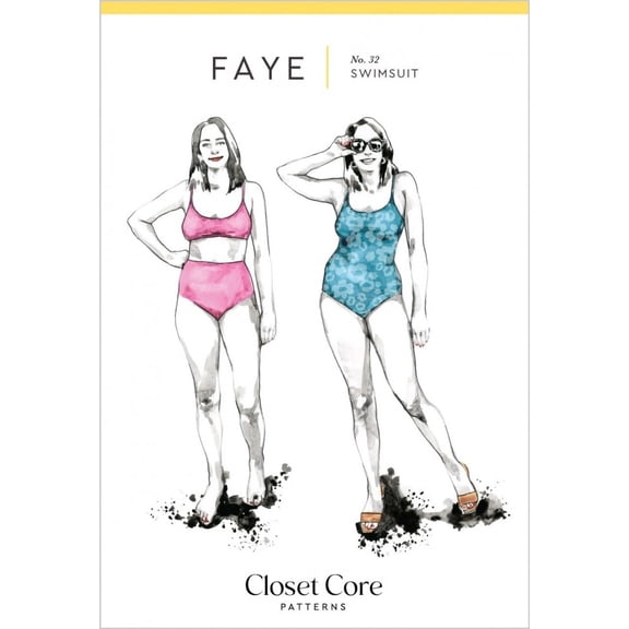 Closet Core Patterns Sewing Pattern Faye Swimsuit Women 0-20 Swimwear
