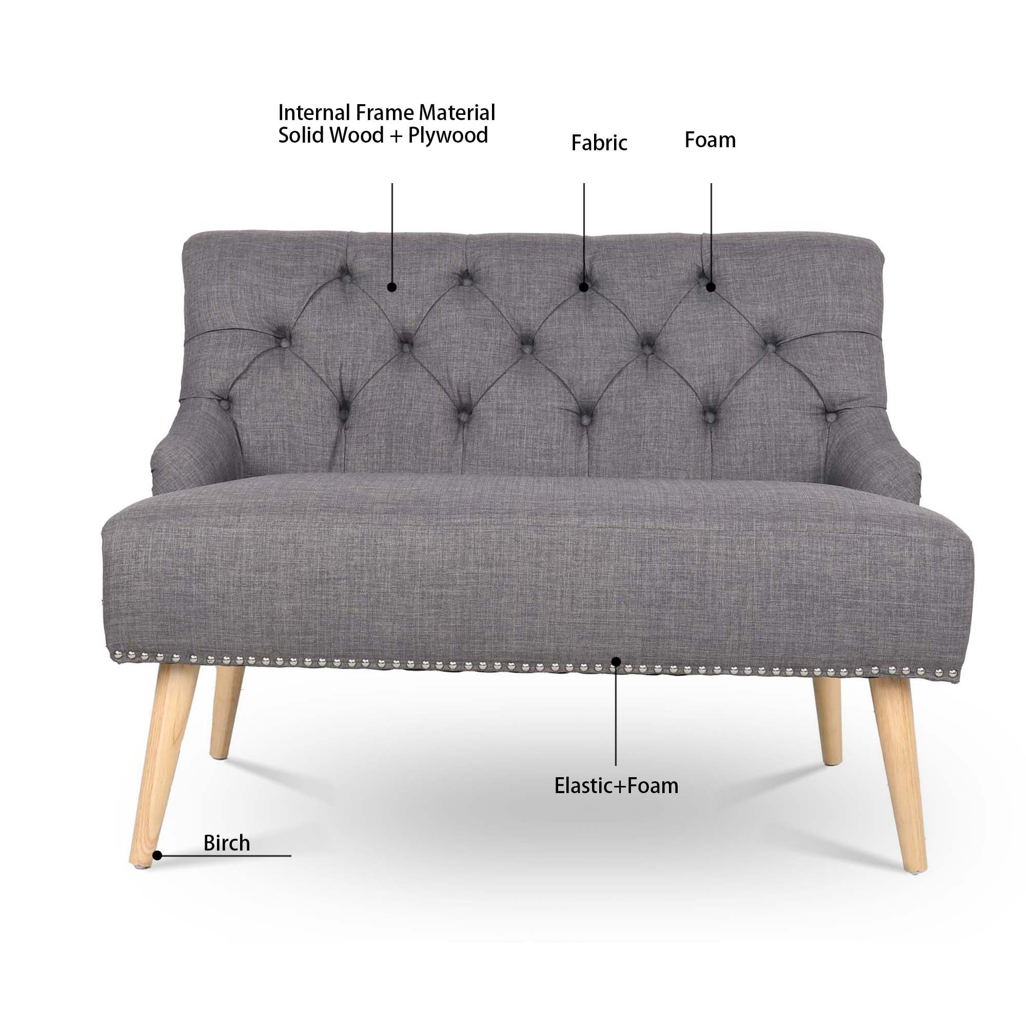 Kadyn 35'' Armless Loveseat Sofa, 2-seat Love Fabric Sofa for Living Room, Mid-Century Upholstered Fabric Double Sofa with Birch Leg, Grey Kadyn 35'' Armless Loveseat Sofa, 2-seat Love Fabric Sofa for Living Room, Mid-Century Upholstered Fabric Double Sofa with Birch Leg, Grey