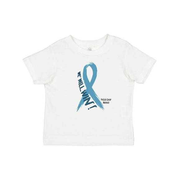Inktastic We Will Win Against Prostate Cancer Ribbon Boys or Girls Baby T-Shirt