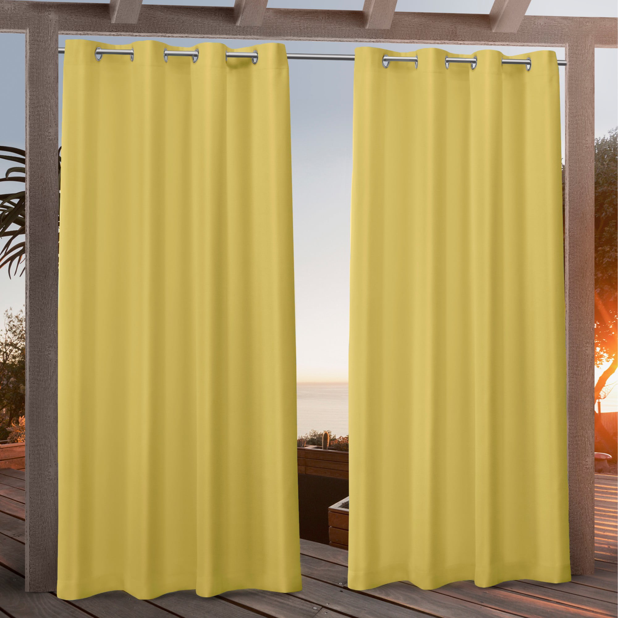 Orange Marmalade Exclusive Home Curtains Canvas Indoor/Outdoor Grommet Top Curtain Panel Pair 54x96 